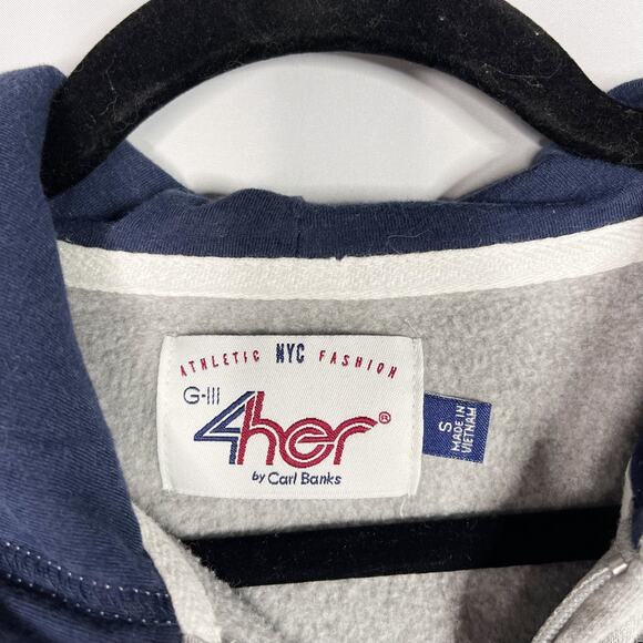 4Her Womens Small Chicago Bears Football Full Zip Sweatshirt Hoodie Gray Blue - Picture 8 of 10